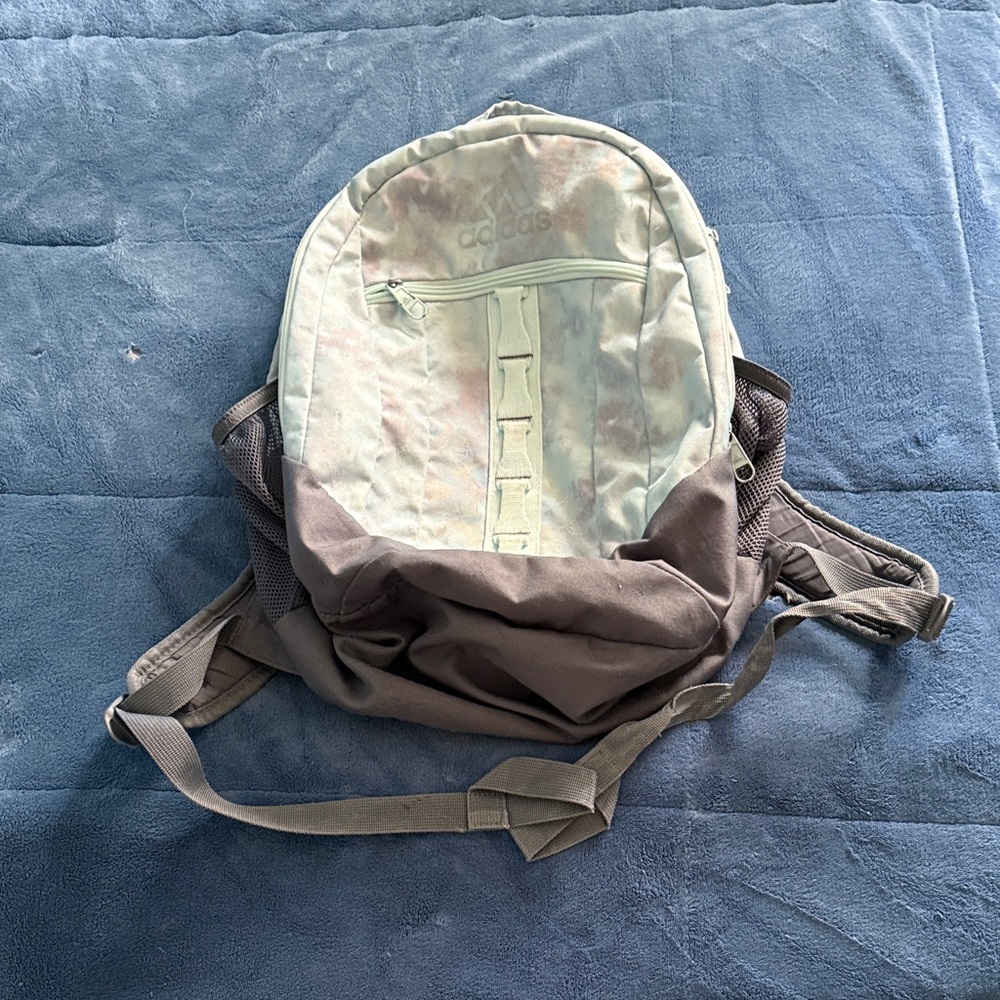 Adidas Blue and Gray Backpack - School bag